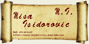 Miša Isidorović vizit kartica